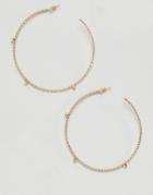 Missguided Fine Hoop Crystal Gold Earrings - Gold