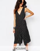 Y.a.s Oversized Jumpsuit In Polka Dot - Black Polka Dot