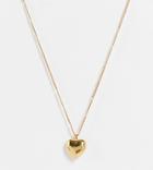Asos Design Curve 14k Gold Plated Necklace With Puff Heart Pendant