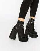 Unif Bratz Black Lace Up Boots - Black