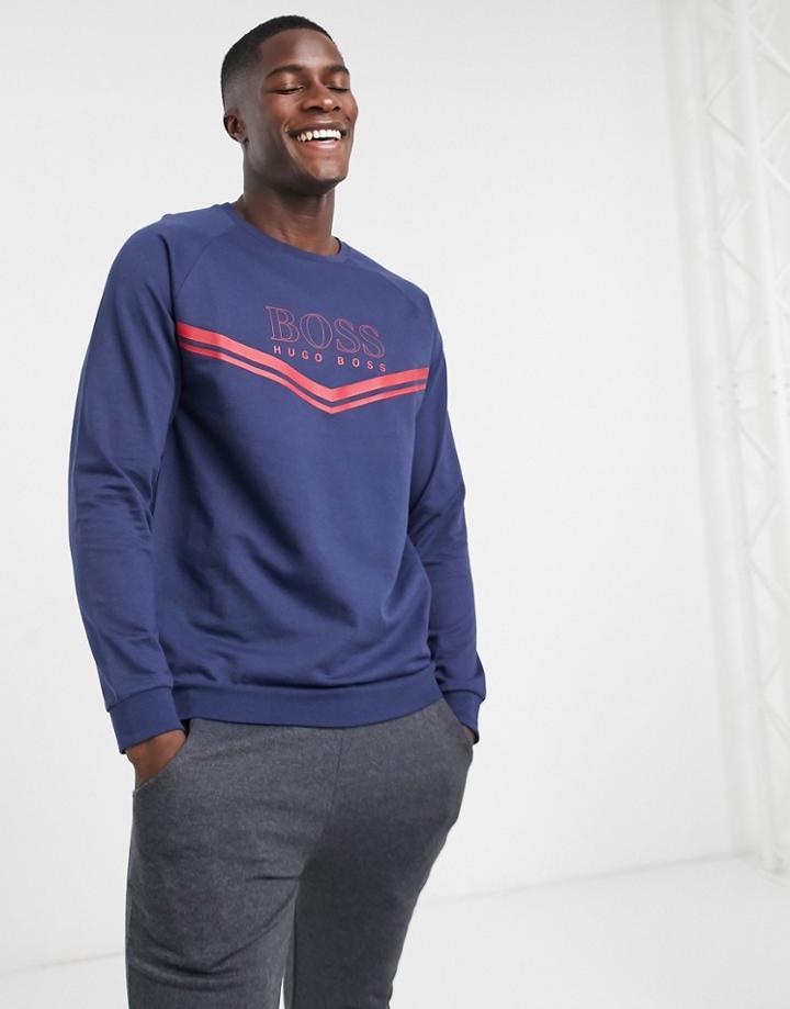 Boss Bodywear Logo Sweatshirt In Navy