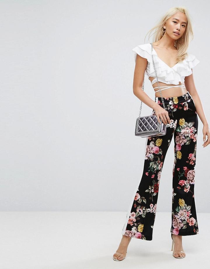 Arrive Retro Stripe Floral Tracksuit Pant - Multi