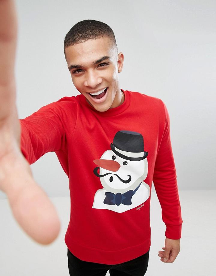 Jack & Jones Originals Holidays Sweat - Red