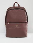 Asos Backpack In Burgundy With Gold Emboss - Red