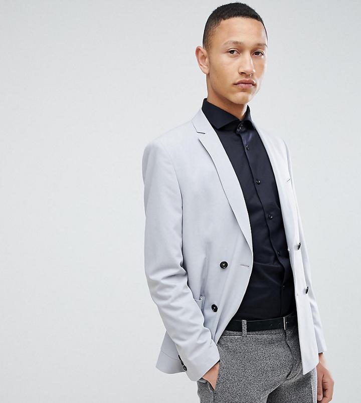 Noak Skinny Double Breasted Blazer - Gray