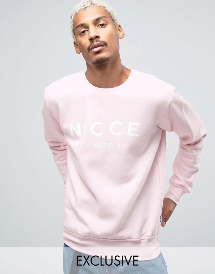 Nicce London Sweatshirt With Large Logo - Pink