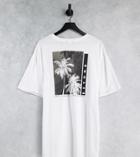 Only & Sons Plus Oversized T-shirt With Palm Back Print In White