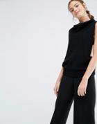 Boss Orange Sleeveless Roll Neck Tank Top - Black