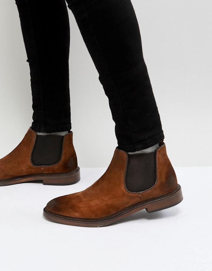 Walk London Darcy Suede Chelsea Boots In Tan - Tan