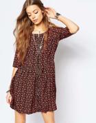 Brave Soul Printed Dress With Zip Front - Multi