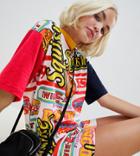 The Simpsons X Asos Design All Over Print T-shirt Dress - Multi