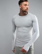 Siksilk Compression Long Sleeve T-shirt In Gray - Gray
