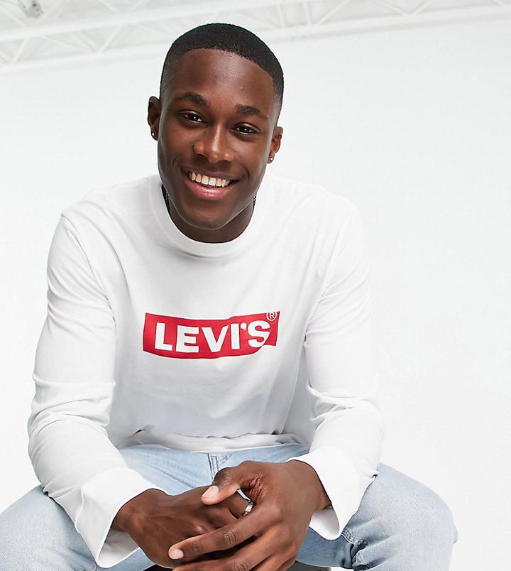 Levi's Long Sleeve T-shirt In White With Babytab Logo Exclusive To Asos