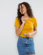 Asos Crop T-shirt - Yellow