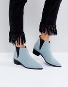 Asos Admission Pointed Ankle Boots - Blue