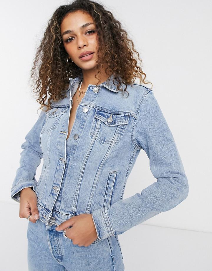 New Look Denim Jacket In Mid Blue-blues