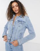 New Look Denim Jacket In Mid Blue-blues