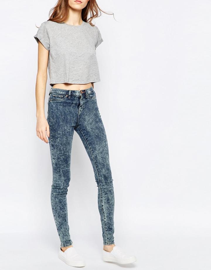 Ditto's Kelly High Rise Legging In 80's Blue Acid - Blue