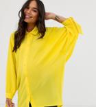 Blume Maternity Oversized Shirt In Yellow - Yellow
