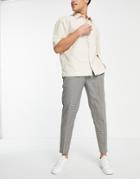 Topman Tapered Micro Plaid Pants In Gray-grey