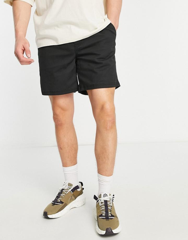 Jack & Jones Elastic Waist Chino Shorts In Black