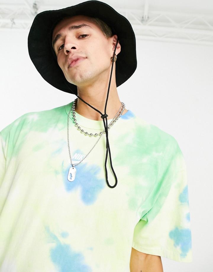 Nike Premium Essential Oversized Heavyweight Tie Dye T-shirt In Green