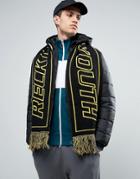 Asos Knitted Football Scarf With Slogan - Black