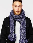 Asos Scarf In Blue Twist Cable - Blue