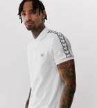 Fred Perry Taped Sleeve Polo In White - White