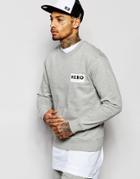 Hero's Heroine Sweatshirt With Small Logo - Gray Marl