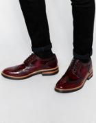 Base London Woburn Hi Shine Leather Brogues - Red