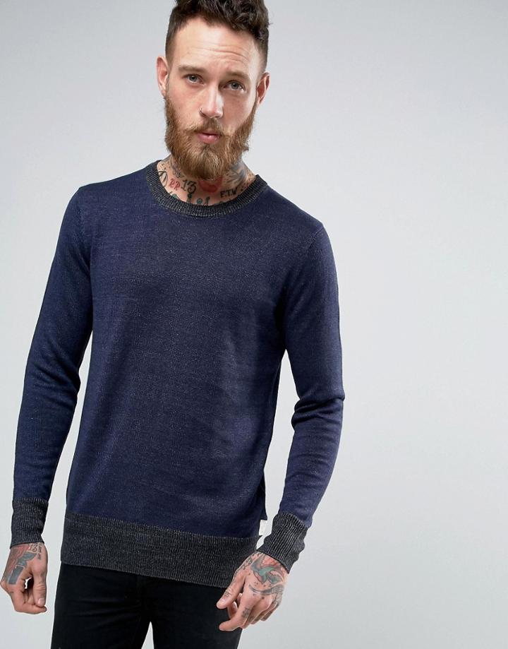 Scotch & Soda Knitted Crew Neck Sweater - Navy