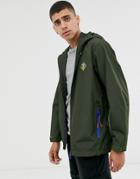 Barbour Beacon Mound Contrast Zip Jacket In Khaki