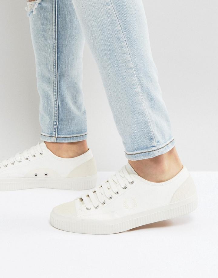 Fred Perry Hughes Canvas Sneakers In White - White