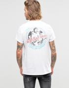Asos T-shirt With The Rolling Stones Print And Roll Sleeve - White