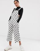 Signature 8 Polka Dot Overalls-white
