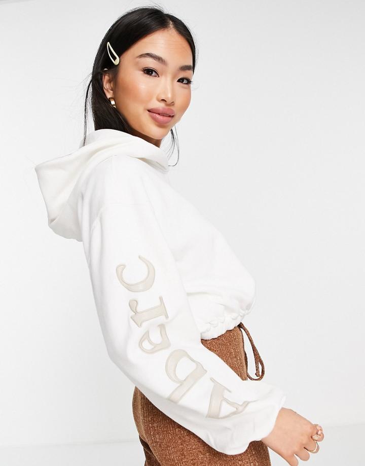 Abercrombie & Fitch 1/4 Zip Fleece In Cream-white