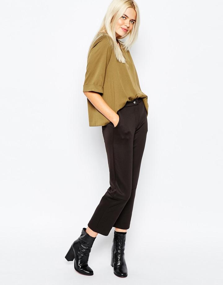 Monki Crop Pants - Black