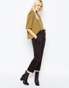 Monki Crop Pants - Black