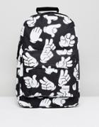 Spiral Backpack With Signs Print - Black