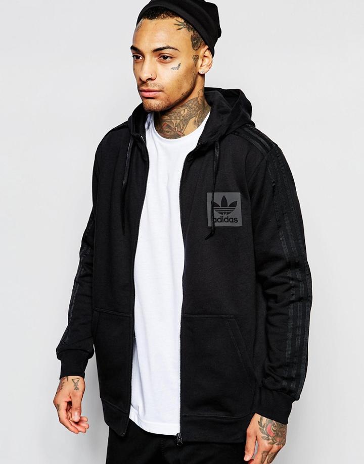 Adidas Originals Hoodie With Box Logo Aj7876 - Black