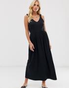 Vero Moda Tie Shoulder Cami Maxi Dress-black