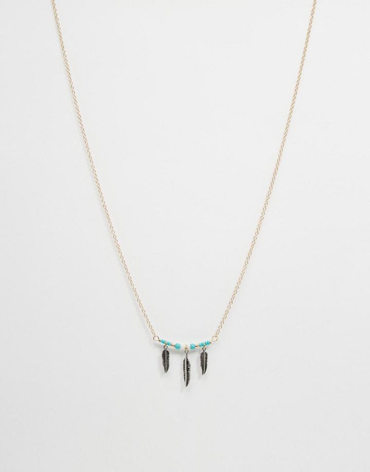 Asos Feathers Bar Necklace - Multi