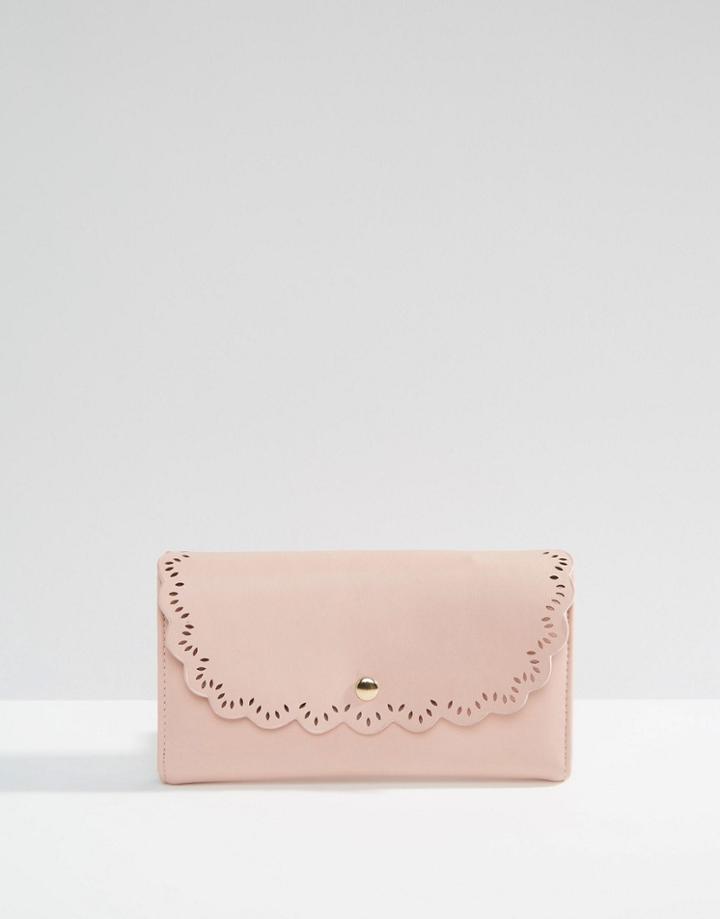 Asos Scallop Edge Envelope Purse - Pink