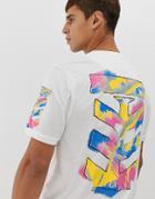 Le Breve Stencil Back Print Longline T-shirt - White