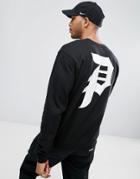 Primitive Skateboarding Sweatshirt With Logo Back Print - Black