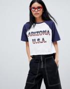 Pull & Bear 'arizona Usa' Raglan T-shirt - White