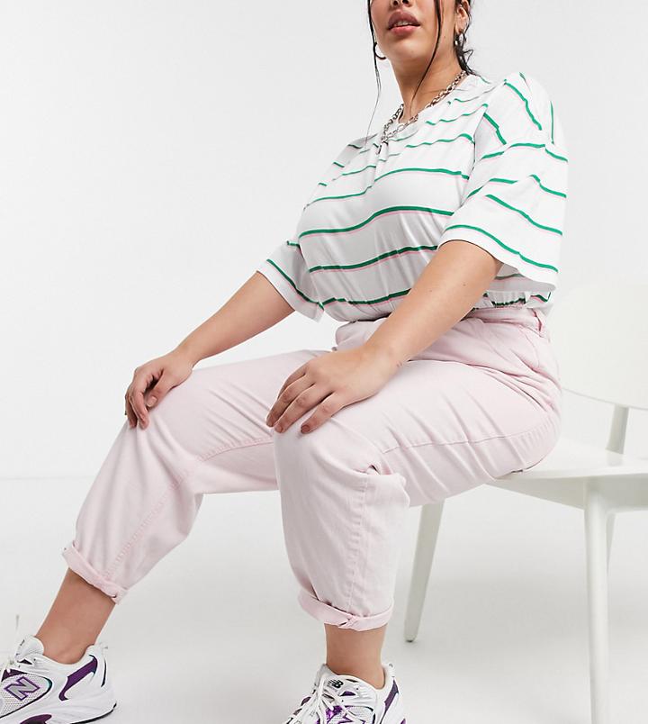 Urban Bliss Plus Loose Fit Jean In Pink
