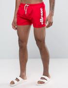 Ellesse Block Side Logo Swim Shorts In Red - Red
