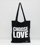 Help Refugees Choose Love Tote Bag In Organic Cotton-black